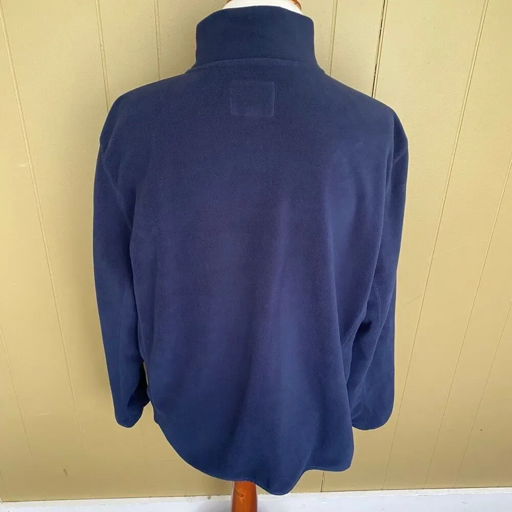 St John’s Bay men XXL full zip mock collar lightweight jacket navy blue